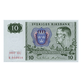 Suécia 10 Kronor 1987