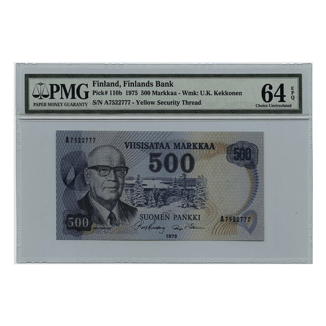 Finlândia 500 Markkaa 1975 PMG64