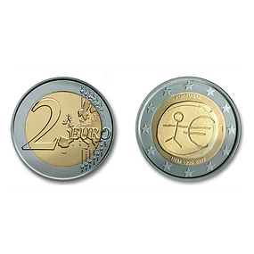 2.00 Euros 10º Aniversário do Euro 2009