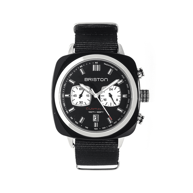 Briston Clubmaster Sport Black Acetate Chronograph Watch 17142.SA.BS.1.NB