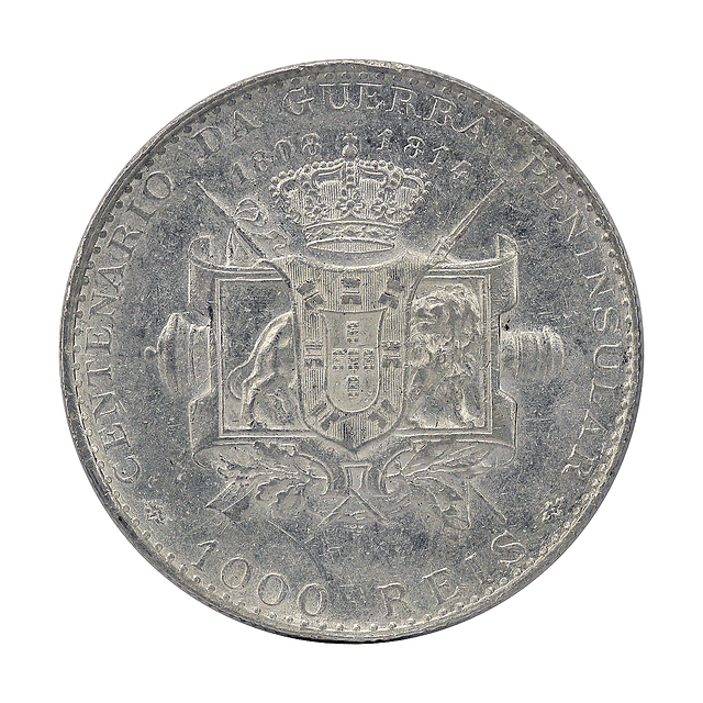 D. Manuel II - 1000 Reis 1910 Guerra Peninsular Prata