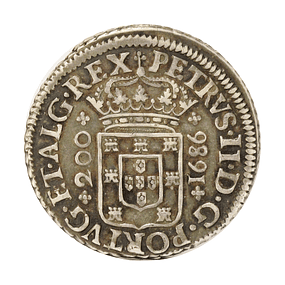 D. Pedro II - 1/2 Cruzado Prata 1686