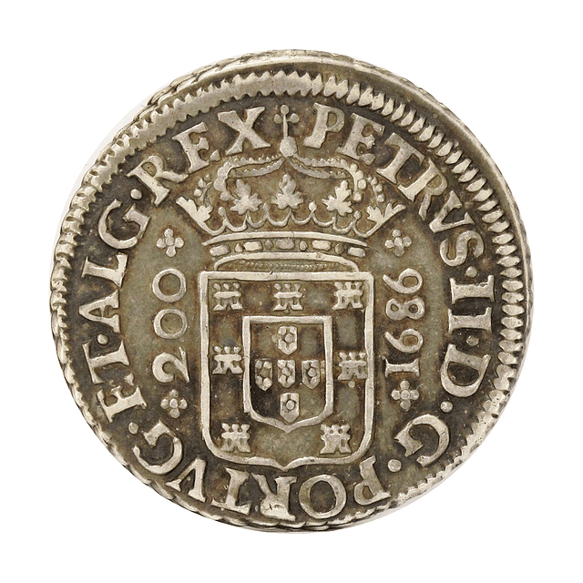 D. Pedro II - 1/2 Cruzado Prata 1686