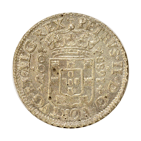D. Pedro II - 1/2 Cruzado Prata 1688