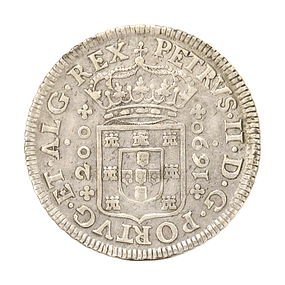 D. Pedro II - 1/2 Cruzado Prata 1690