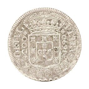 D. Pedro II - 1/2 Cruzado Prata 1690 Porto