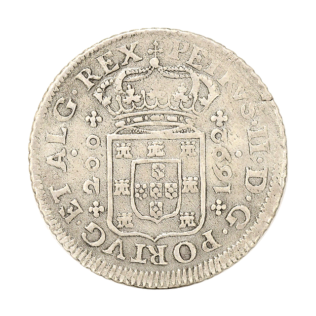 D. Pedro II - 1/2 Cruzado Prata 1692