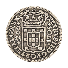 D. Pedro II - 1/2 Cruzado Prata 1705