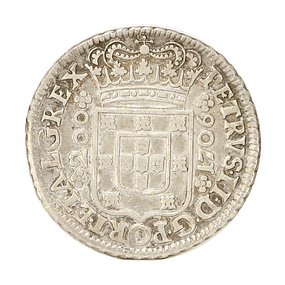 D. Pedro II - 1/2 Cruzado Prata 1706