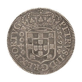 D. Pedro II - Cruzado Prata 1695 Porto