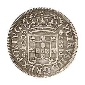 D. Pedro II - Cruzado Prata 1697 Porto