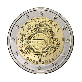2.00 Euros 10 anos do Euro 2012