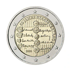 Áustria - 2.00 Euros 50 Anos Tratado da Áustria 2005
