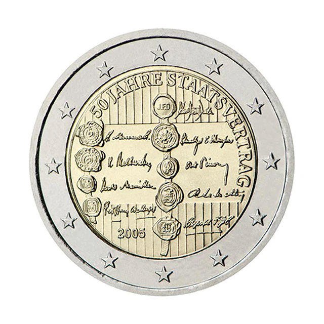 Áustria - 2.00 Euros 50 Anos Tratado da Áustria 2005