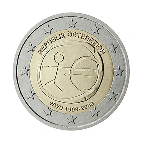 Áustria - 2.00 Euros 10º Aniversário da Introdução do Euro 2009