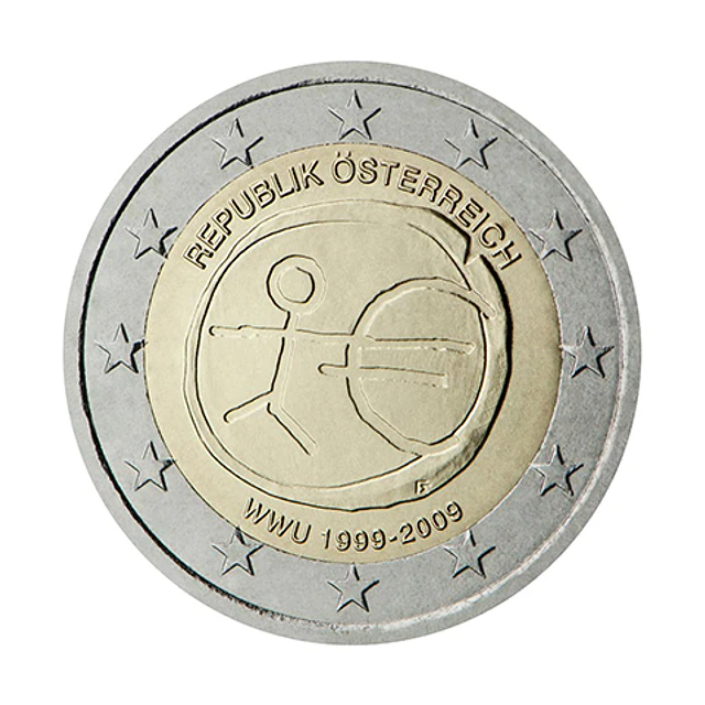 Áustria - 2.00 Euros 10º Aniversário da Introdução do Euro 2009