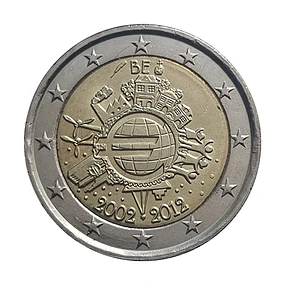 Bélgica - 2.00 Euros Dez anos de euro 2012