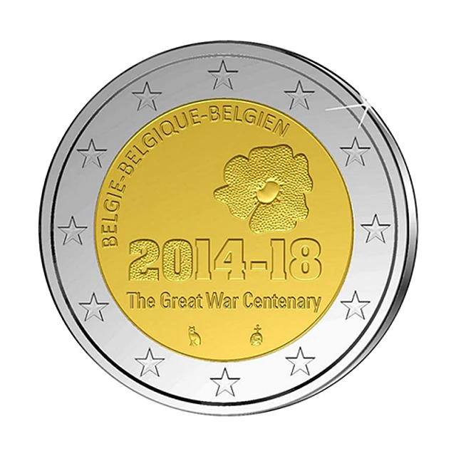 Bélgica - 2.00 Euros 100 anos após o início da Primeira Guerra Mundial 2014