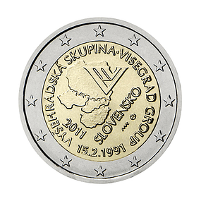 Eslováquia - 2.00 Euros 20º aniversário da formação do Grupo Visegrad 2011