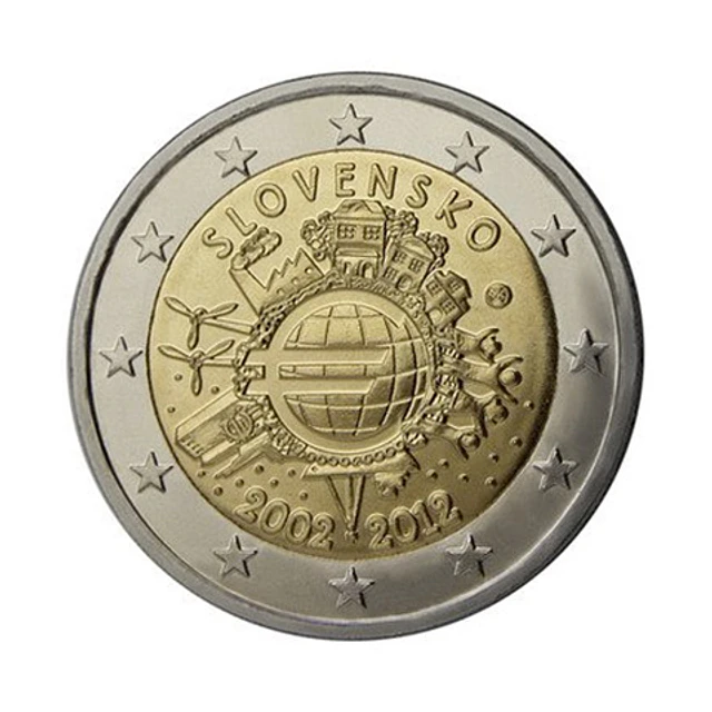 Eslováquia - 2.00 Euros 10 Anos do Euro 2012