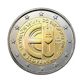 Eslováquia - 2.00 Euros 10 anos de adesão da Eslováquia à União Europeia 2014