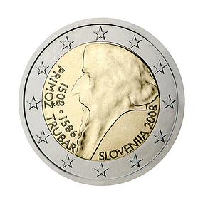 Eslovénia - 2.00 Euros 500º aniversário do nascimento de Primož Trubar 2008