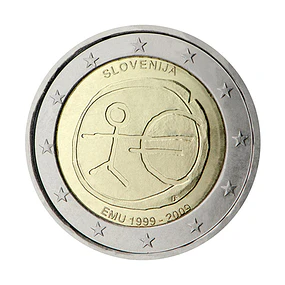 Eslovénia - 2.00 Euros 2009 - 10º Aniversário da Introdução do Euro 