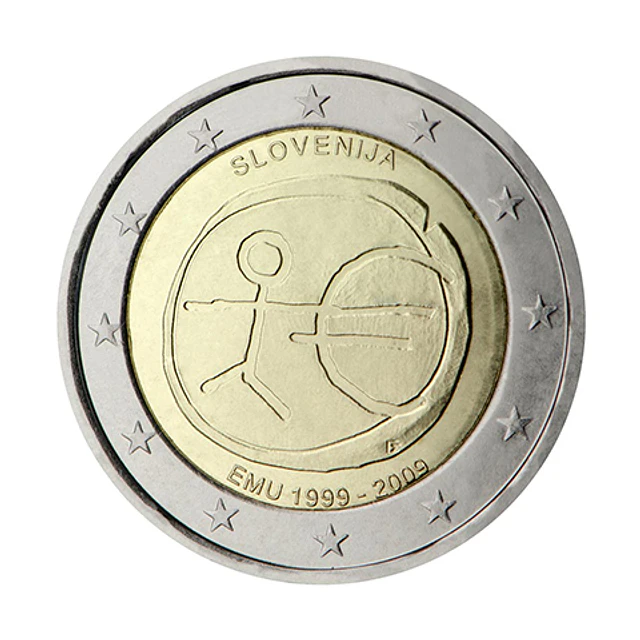 Eslovénia - 2.00 Euros 2009 - 10º Aniversário da Introdução do Euro 
