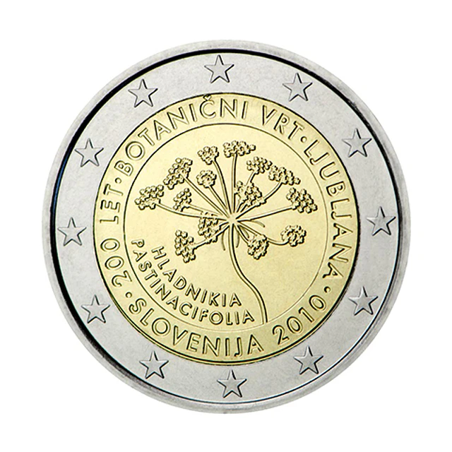 Eslovénia - 2.00 Euros 2010 - 200º aniversário do Jardim Botânico de Liubliana 