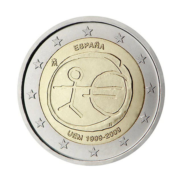 Espanha - 2.00 Euros 2009 - 10º Aniversário da Introdução do Euro 