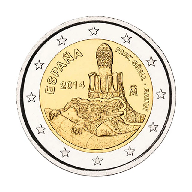 Espanha - 2.00 Euros 2014 - Obras de Antoni Gaudí 