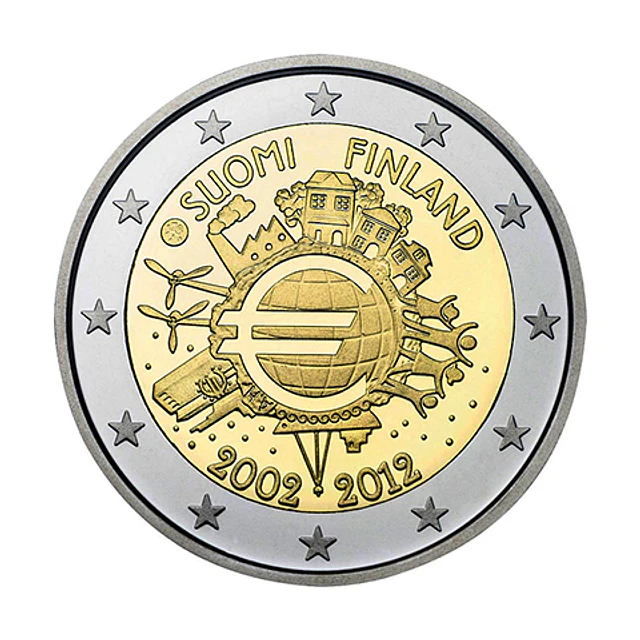 Finlândia - 2.00 Euros 10 anos de euro 2012