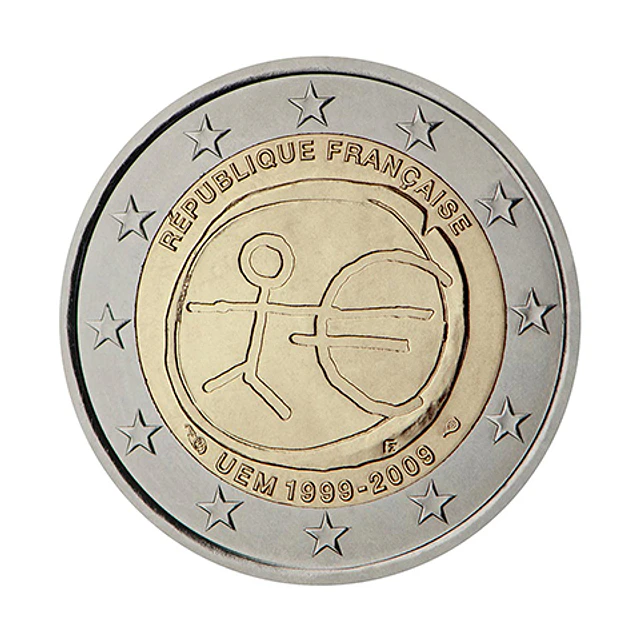 França - 2.00 Euros 2009 - 10º Aniversário da Introdução do Euro 