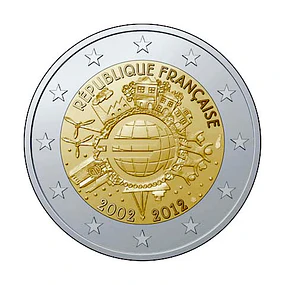 França - 2.00 Euros 2012 - 10 anos de euro 
