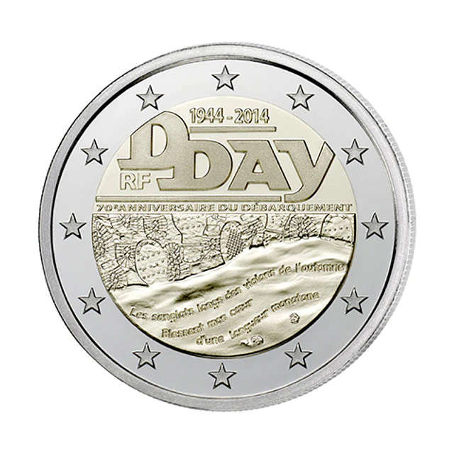 França - 2.00 Euros 2014 - 70º aniversário do Dia D 