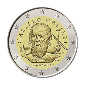 Itália - 2.00 Euros 2014 - 450º aniversário do nascimento de Galileu Galilei 