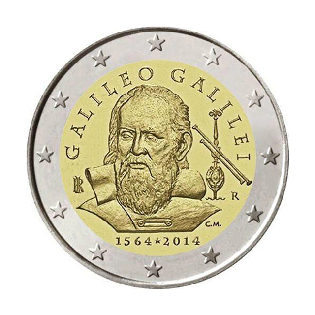 Itália - 2.00 Euros 2014 - 450º aniversário do nascimento de Galileu Galilei 
