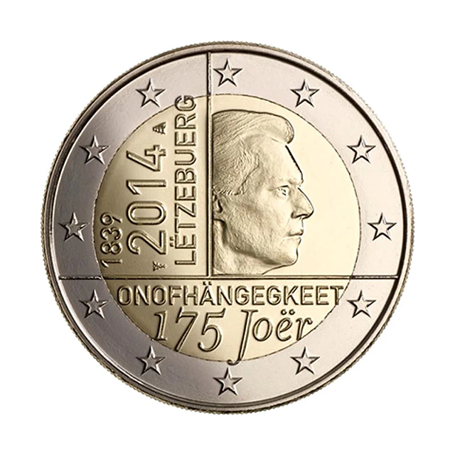 Luxemburgo - 2.00 Euros 2014 - 175 anos de independência do Luxemburgo 