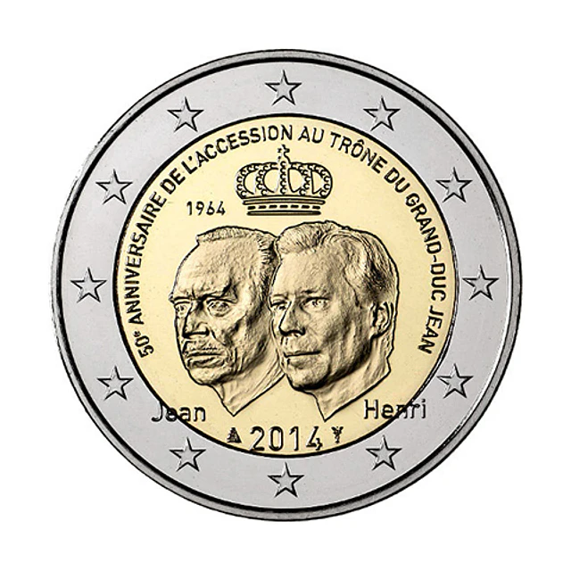 Luxemburgo - 2.00 Euros 2014 - 50º Aniversário da Ascensão ao Trono do Grão-Duque Jean 