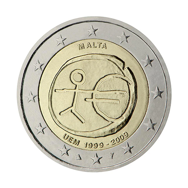 Malta - 2.00 Euros 2009 - 10º Aniversário da Introdução do Euro 