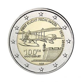 Malta - 2.00 Euros 100º Aniversário do Primeiro Voo de Malta 2015