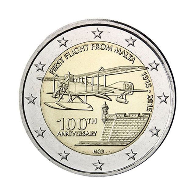 Malta - 2.00 Euros 100º Aniversário do Primeiro Voo de Malta 2015