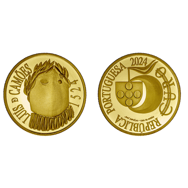 Ouro - 5.00 Euro Luís Vaz de Camões 2024 500 Anos de História