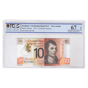 Escócia 10 Pounds 2017 PCGS 67