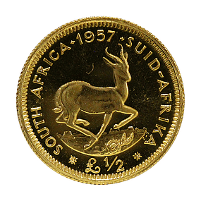 África do Sul - 1/2 Libra N/D Ouro