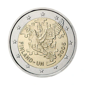 Finlândia - 2.00 Euros 2005 - 60º aniversário da criação das Nações Unidas e 50º aniversário da adesão da Finlândia à ONU