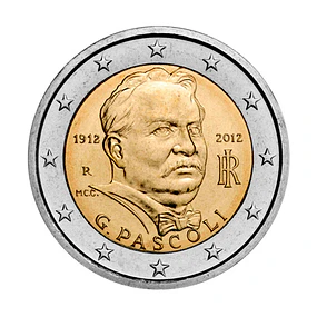 Itália - 2.00 Euros 2012 - 100º Aniversário da Morte de Giovanni Pascoli 