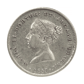 D. Maria II - 100 Reis 1853 Prata 