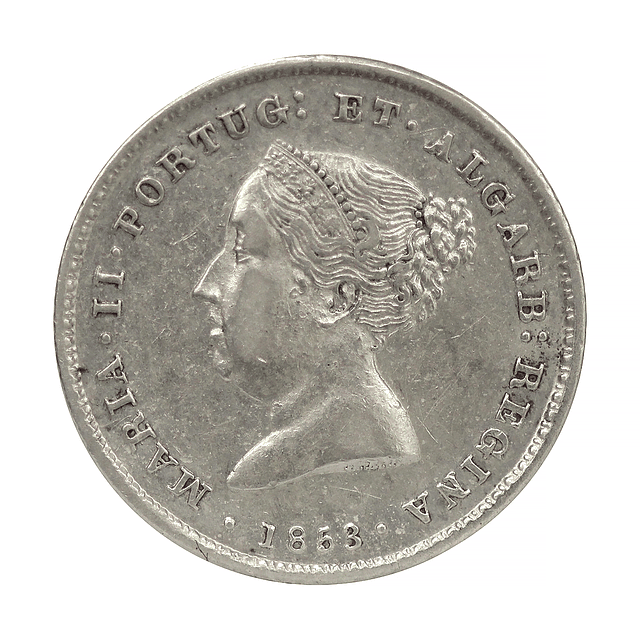 D. Maria II - 100 Reis 1853 Prata 