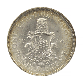 Bermuda - One Crown 1964 Prata